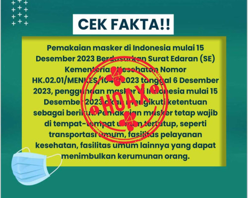 Bikin Panik Terkait Penggunaan Masker, Kadinkes NTT Sebut itu Hoax