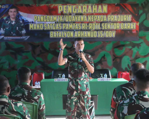Pangdam IX/Udayana Kunker ke Mako Satgas Pamtas RI-RDTL Sektor Barat Yonarhanud 15/DBY