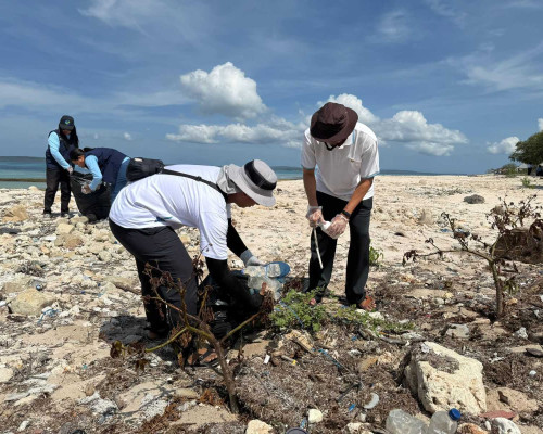 PLN UIP Nusra dan Politeknik KP Kupang Dorong Kepedulian Lingkungan Lewat Aksi Bersih Pantai Oesina