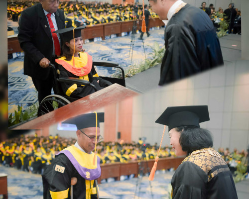 Tangis Haru Dua Wisudawan Difabel di Panggung Wisuda UT Kupang